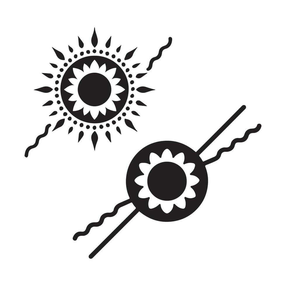 Rakhi Bracelet Icon Silhouette Illustration for Raksha Bandhan vector