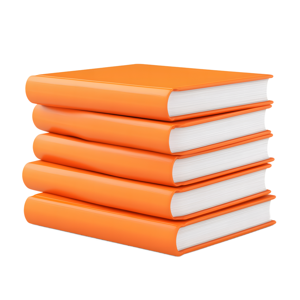 Stack of Orange Books, Ideal for Education or Design Projects png