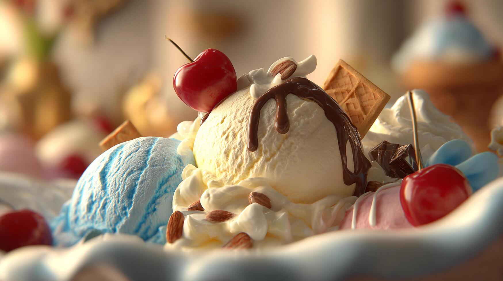 High resolution photography of rich creamy ice cream photo