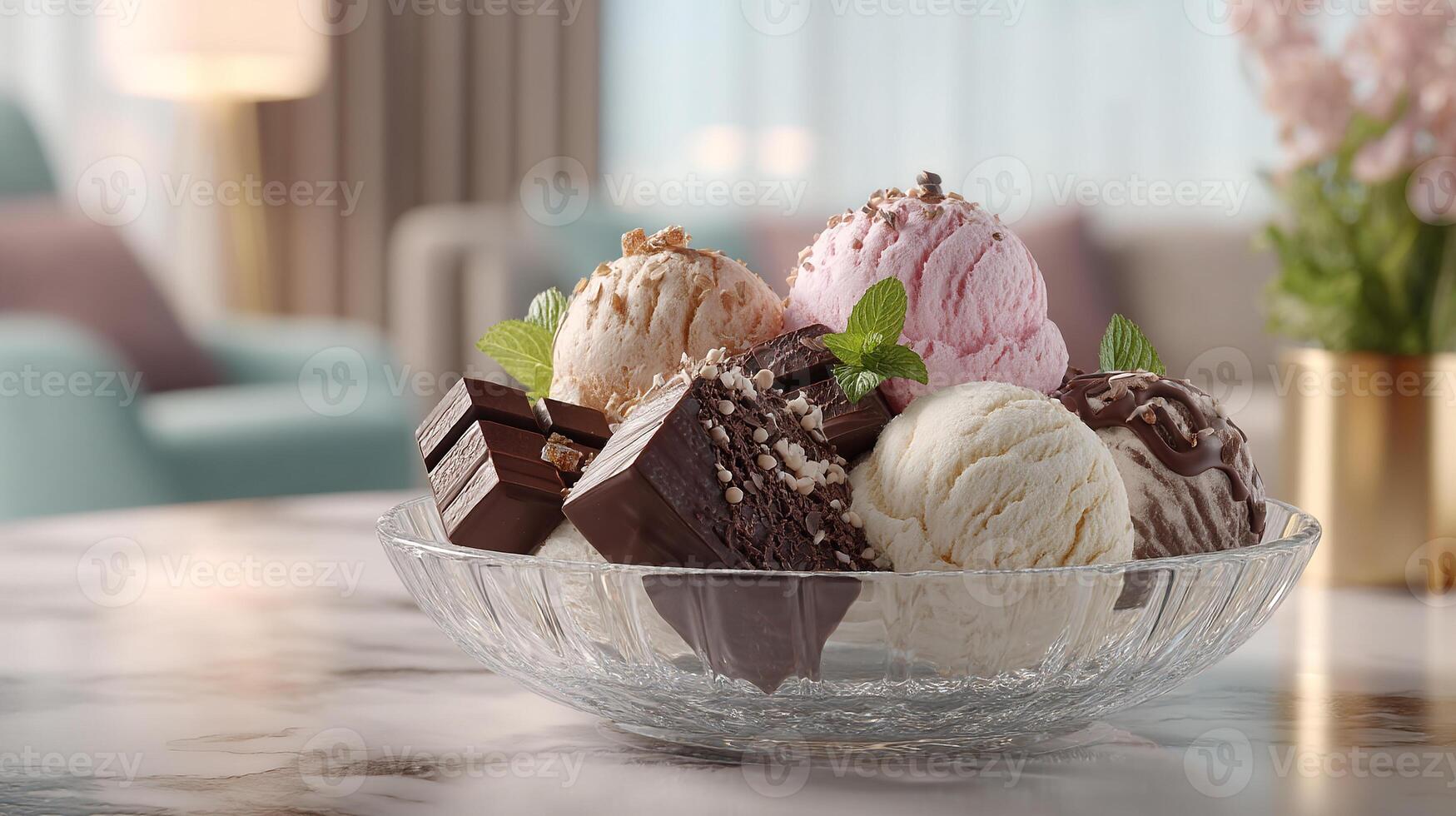 Colorful soft dessert photo with creamy texture