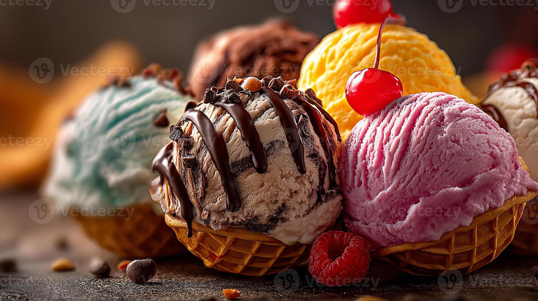 Ice cream photo in soft elegant lighting style