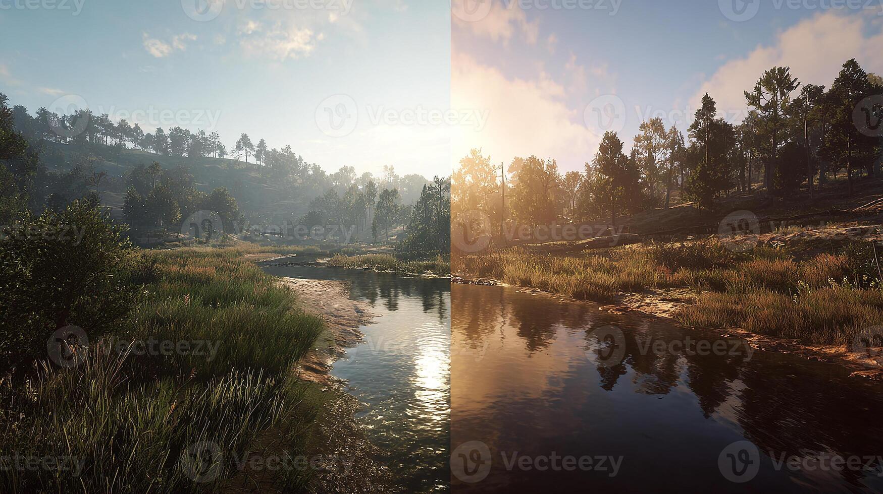 Soft natural light over high-resolution natural scenery photo