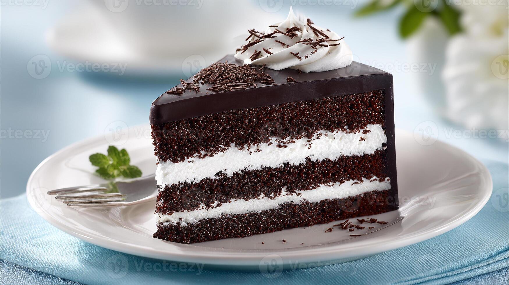 Sharp focus photo of delicious slice cake piece