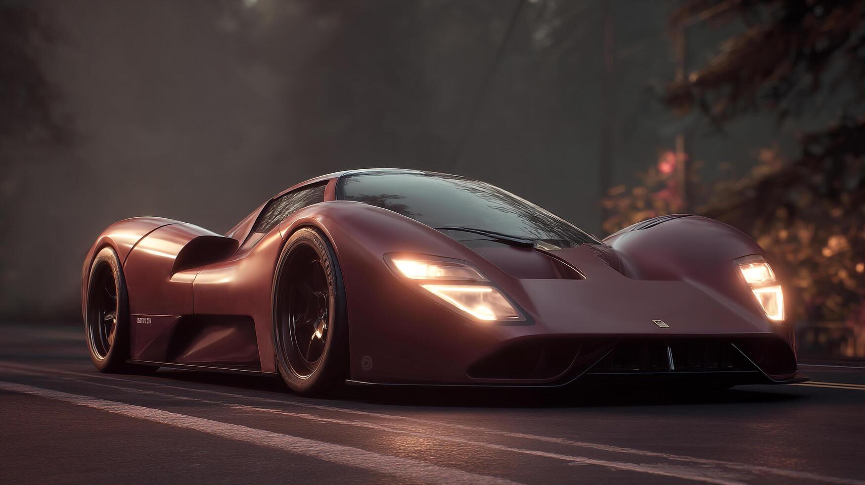 Unique shape of car in clear light photo