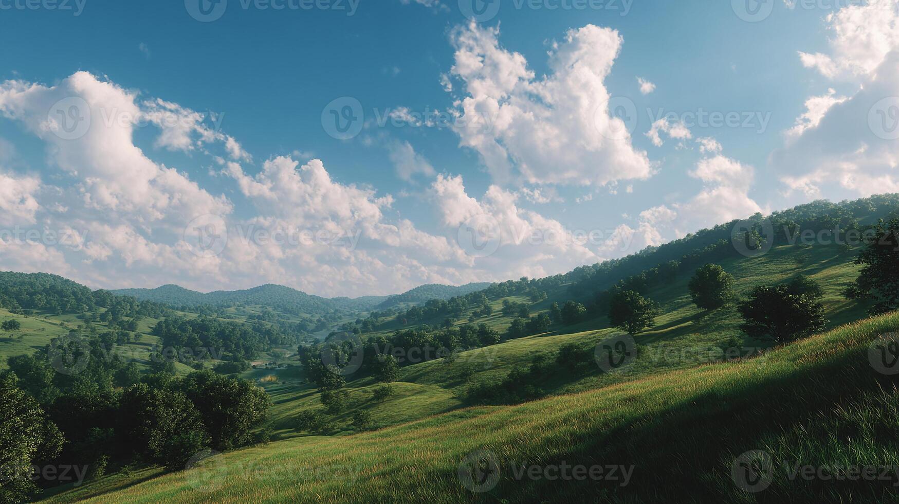 Clear blue-sky over detailed summer nature photo