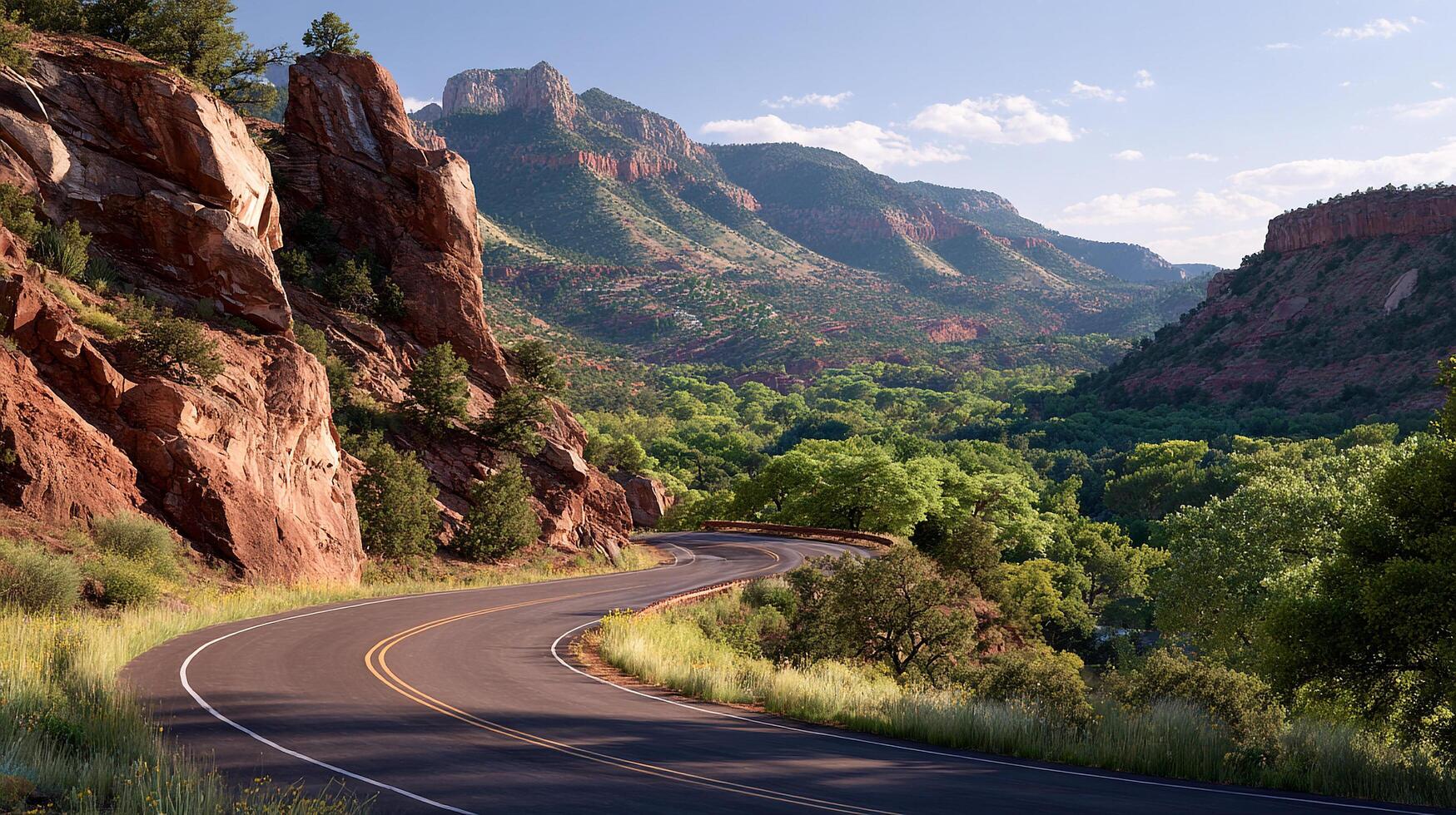 Natural road in outdoor scenery with blue sky photo