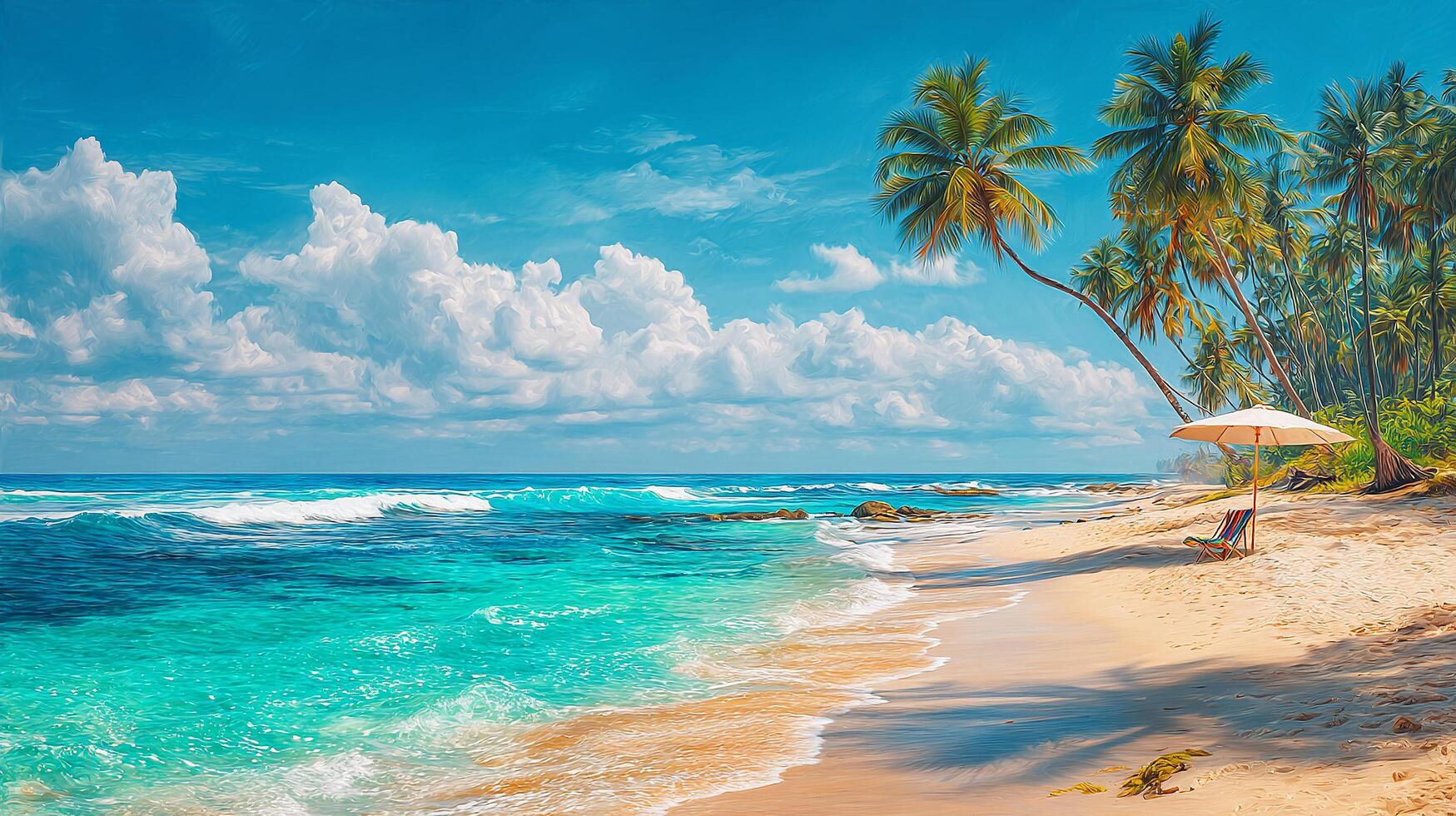Cloudy sky over peaceful sea beach photo