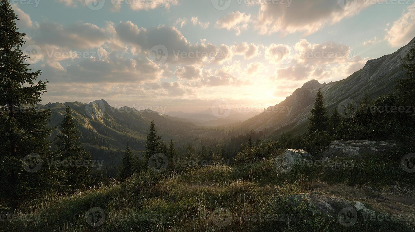 Peaceful landscape photo with rich natural scenery detail