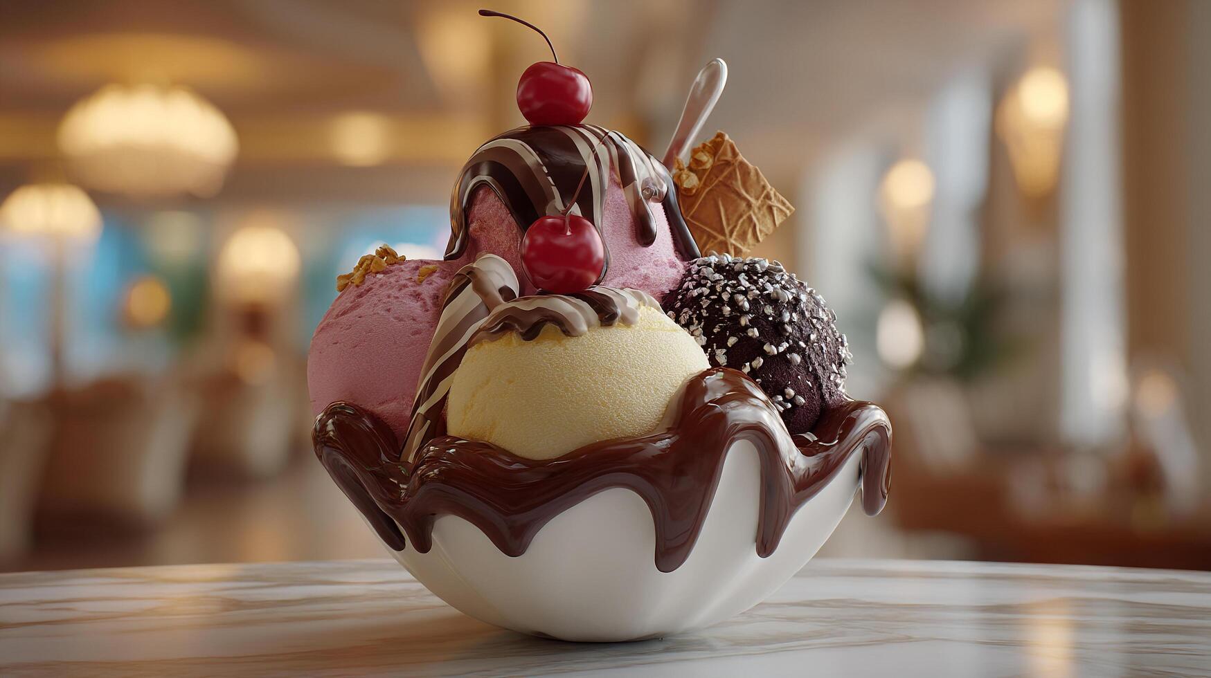 Dessert shot with creamy frozen layers in photography photo