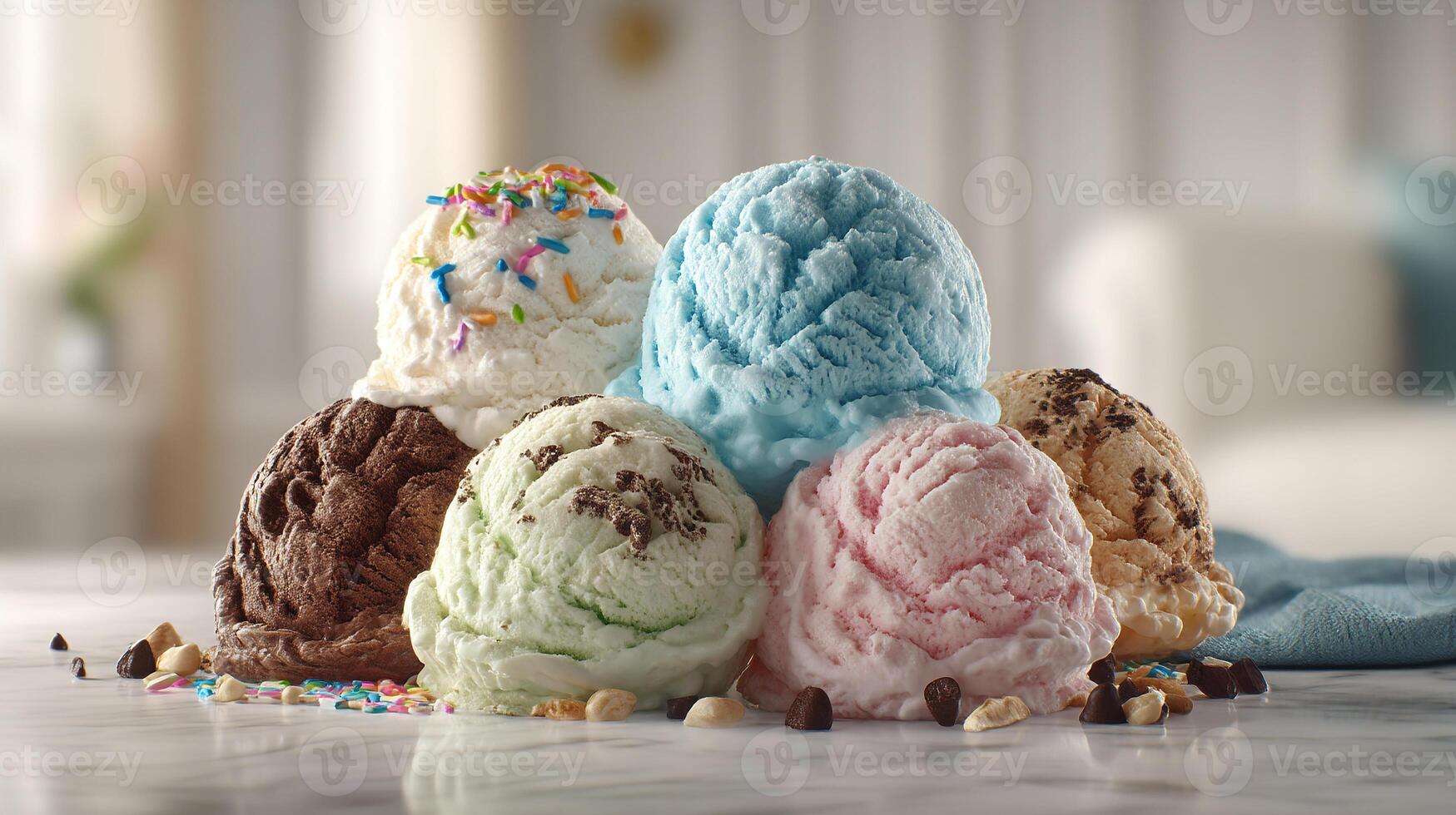 Bright frozen dessert with creamy detail photography photo