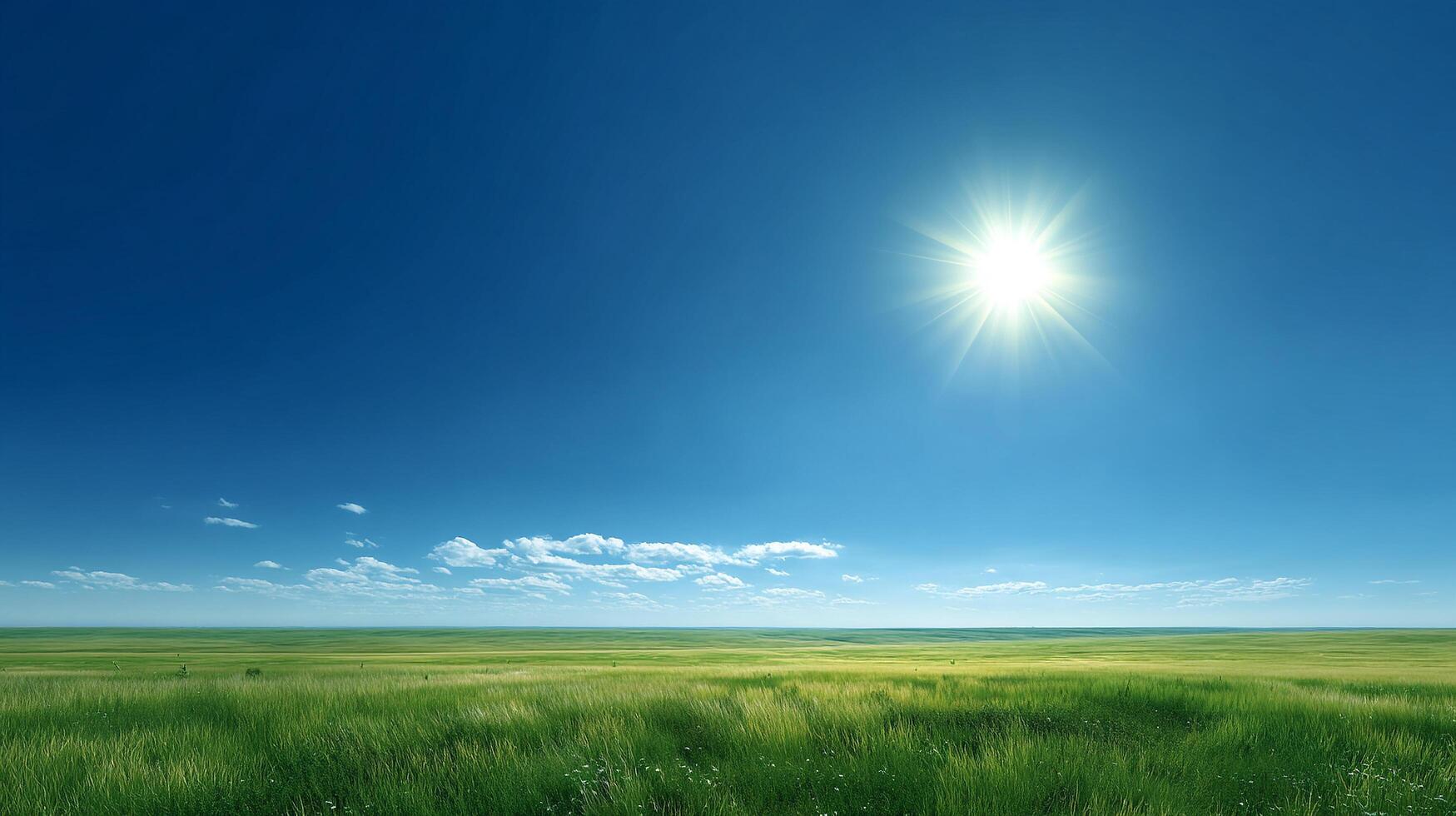Bright sunny day captured in photo of summer landscape scenery