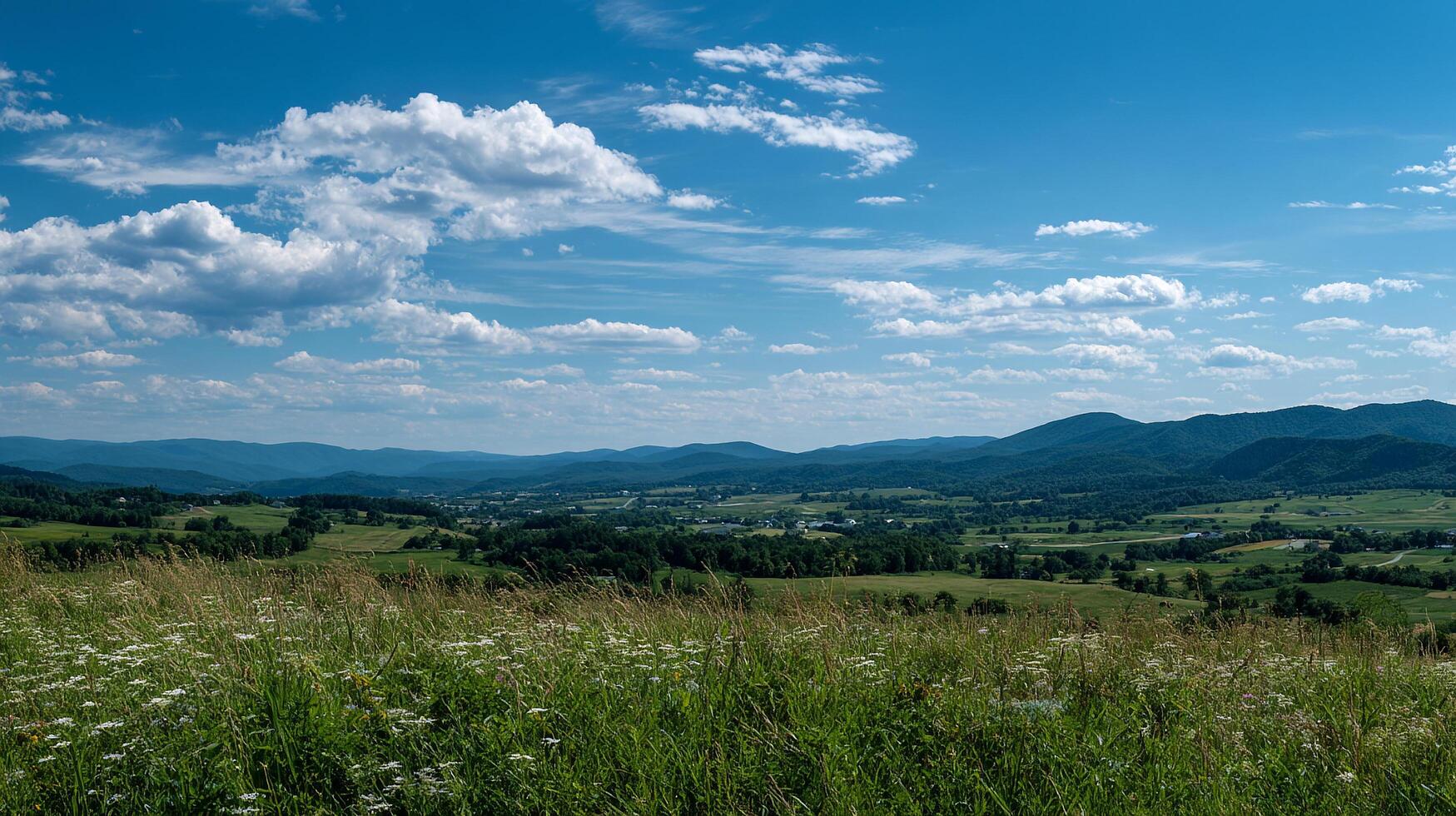Summer field photo with high detail in vibrant landscape scenery