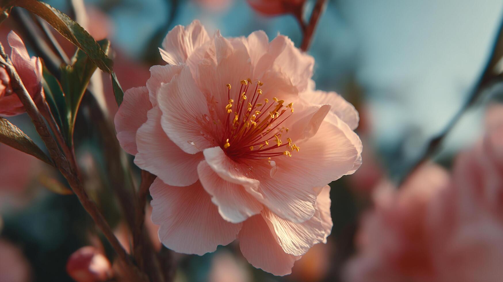 Blooming petals in natural light photography photo