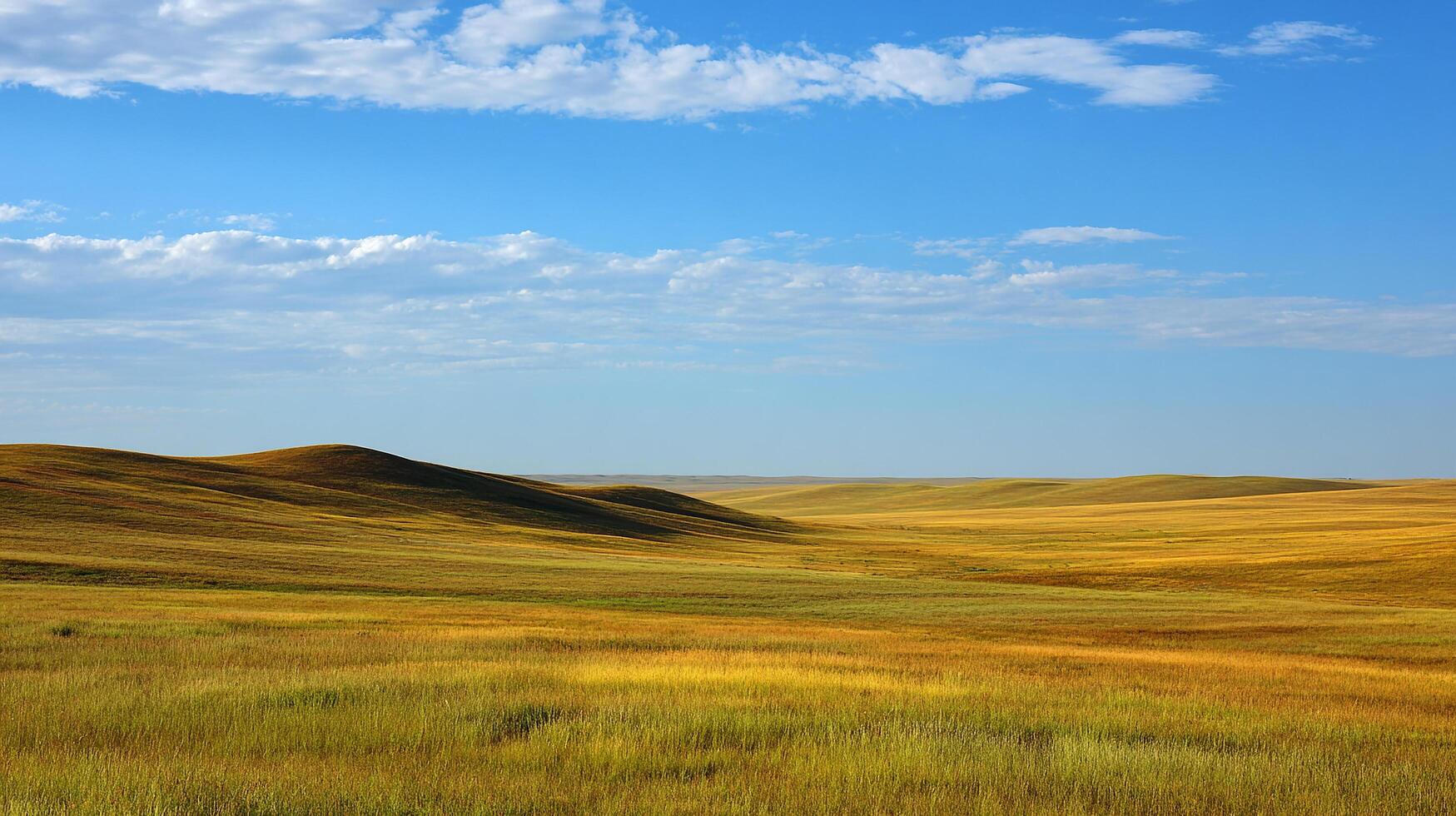 Summer meadow photography glowing under bright blue sky photo