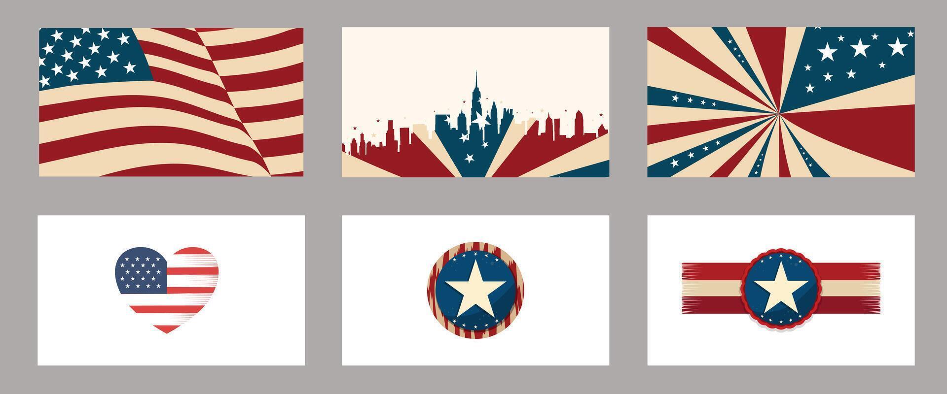 American flag themed graphics and designs vector