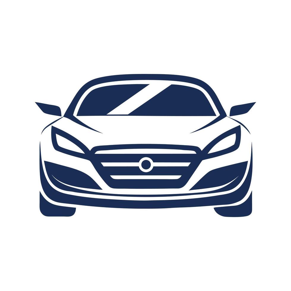 A cute car logo icon front view vector