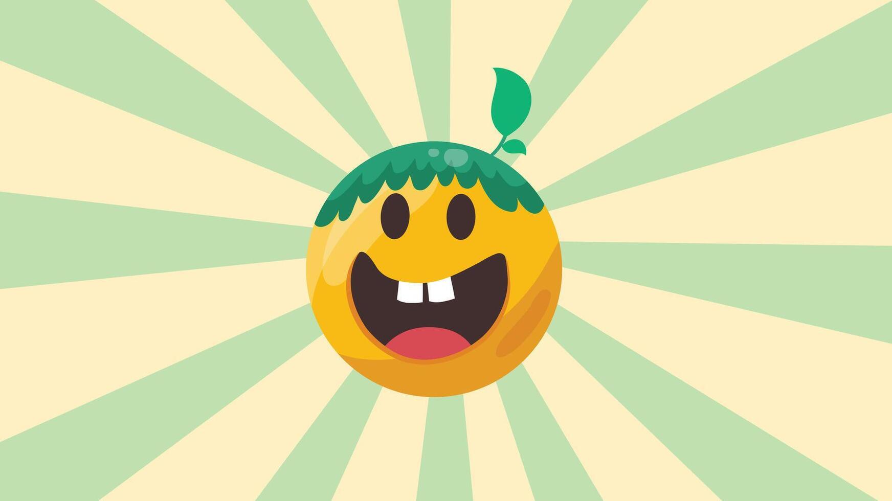 Smiling emoji wearing green pirate head wrap on radiant green background vector