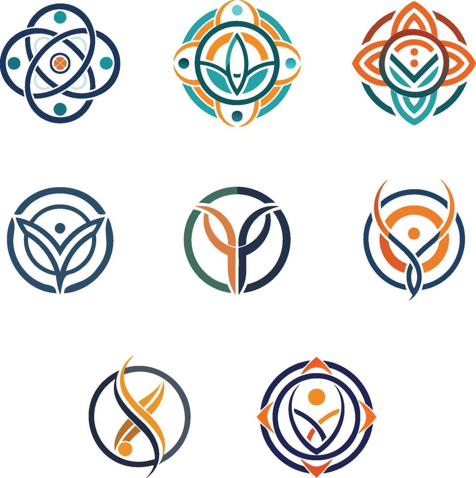 Minimal Brand Identity Logo Bundle on White Background vector