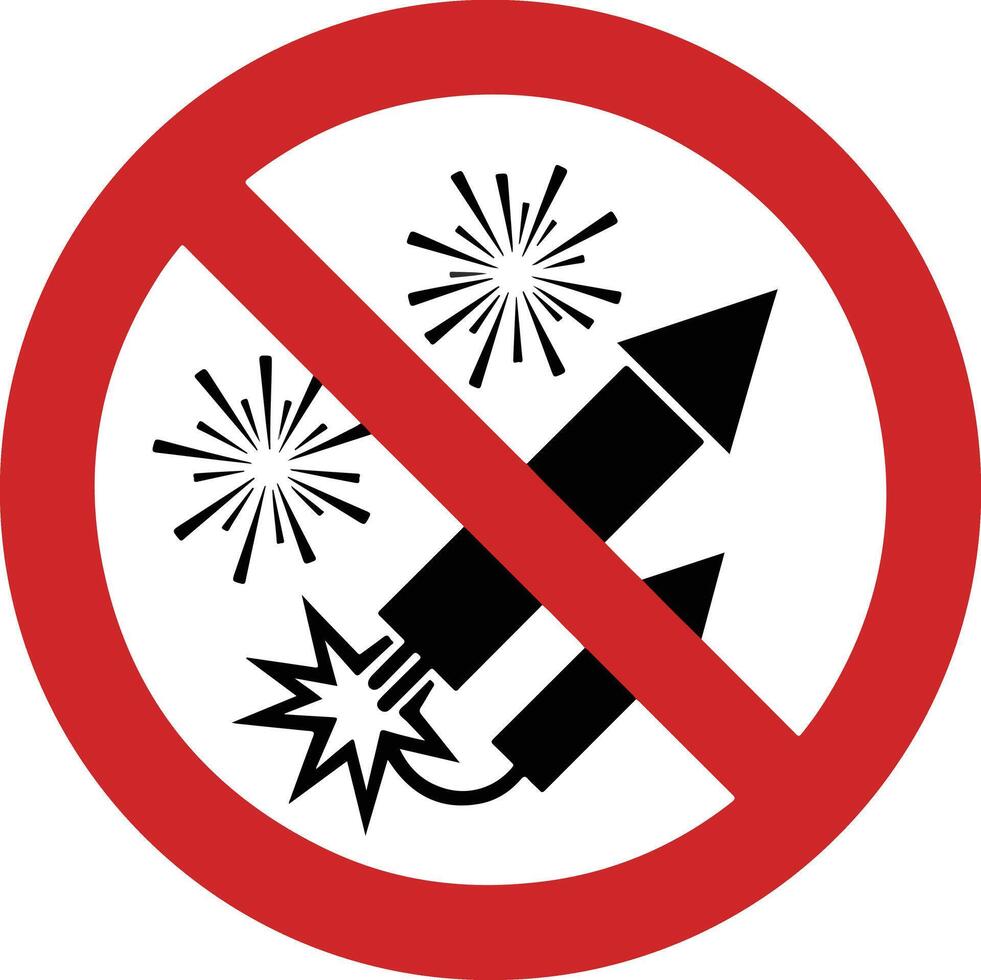No fireworks sign vector