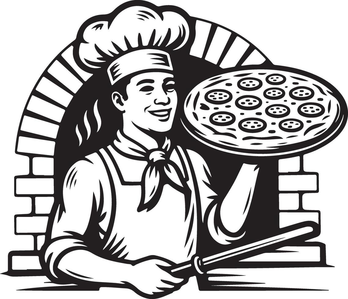 Chef pizza oven pizza oven pizza oven pizza oven pizza oven pizza oven pizza oven pizza oven pizza vector