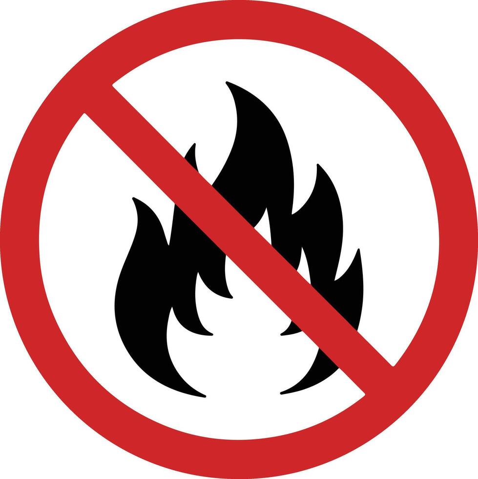A no fire sign on a white background vector