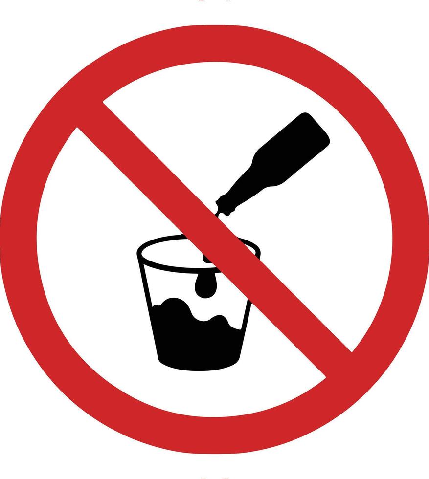 No alcohol sign with a bottle and glass vector