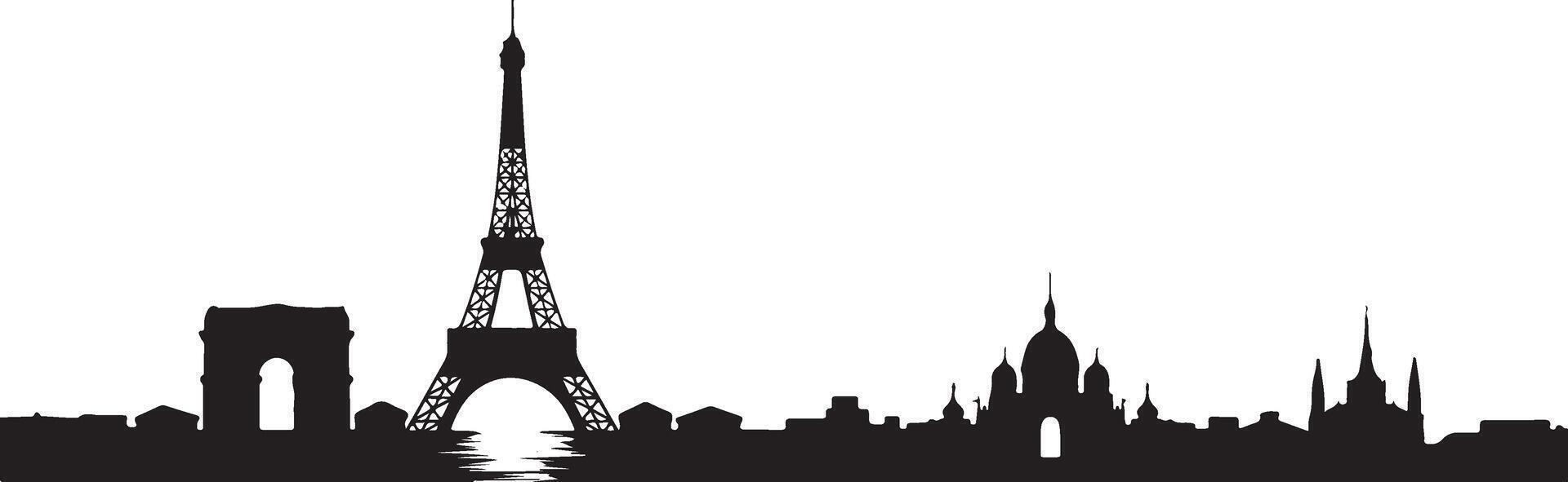 Paris skyline illustration vector