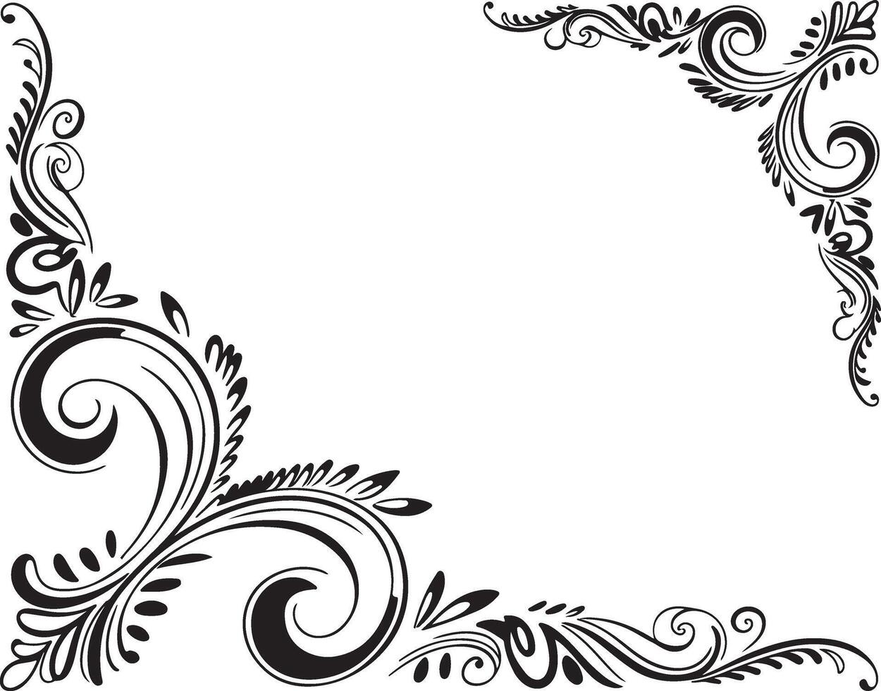 A black and white floral design vector