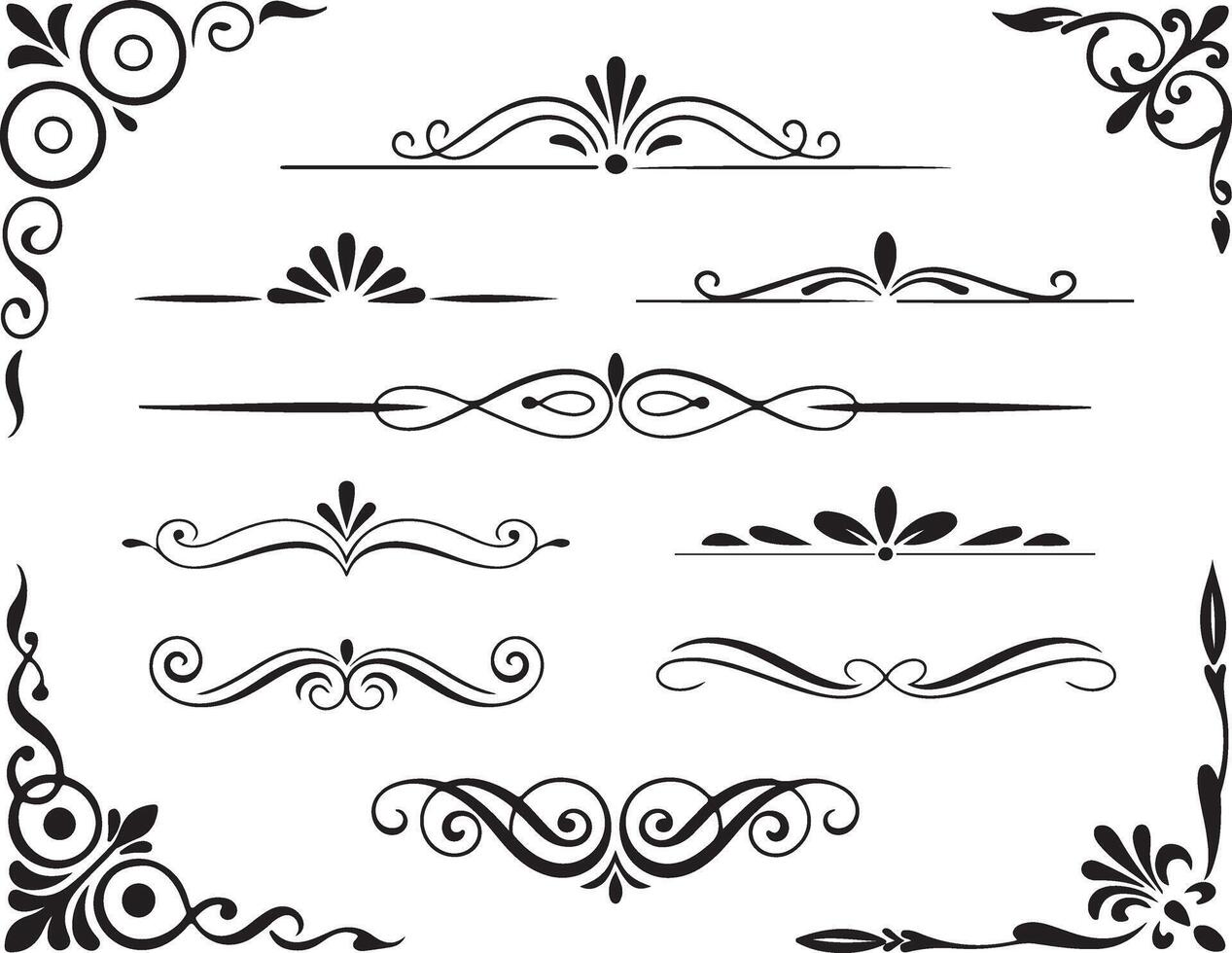 Elegant Vintage Text Dividers and Border Elements vector