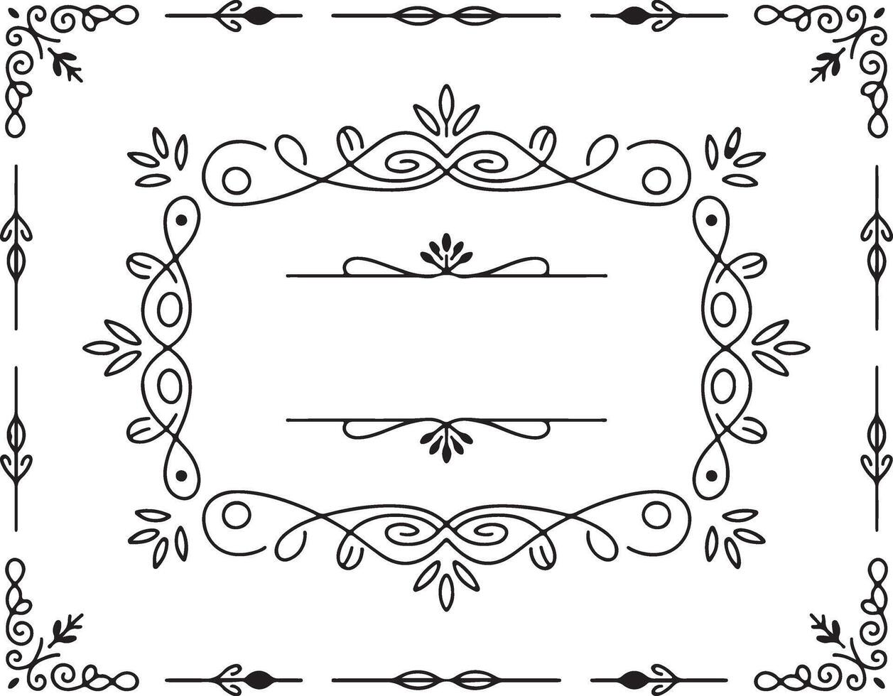 illustration of vintage frame with decorative elements vector