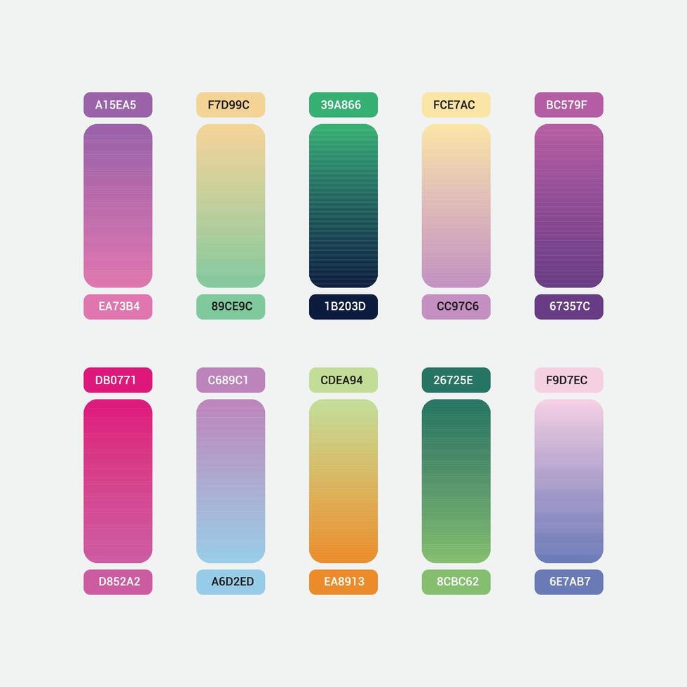 Colors gradient collection palette set vector