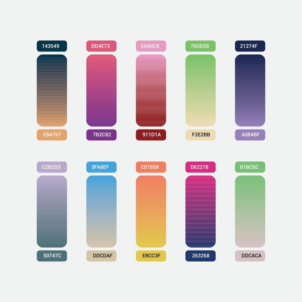 Set of colorful gradients swatches vector