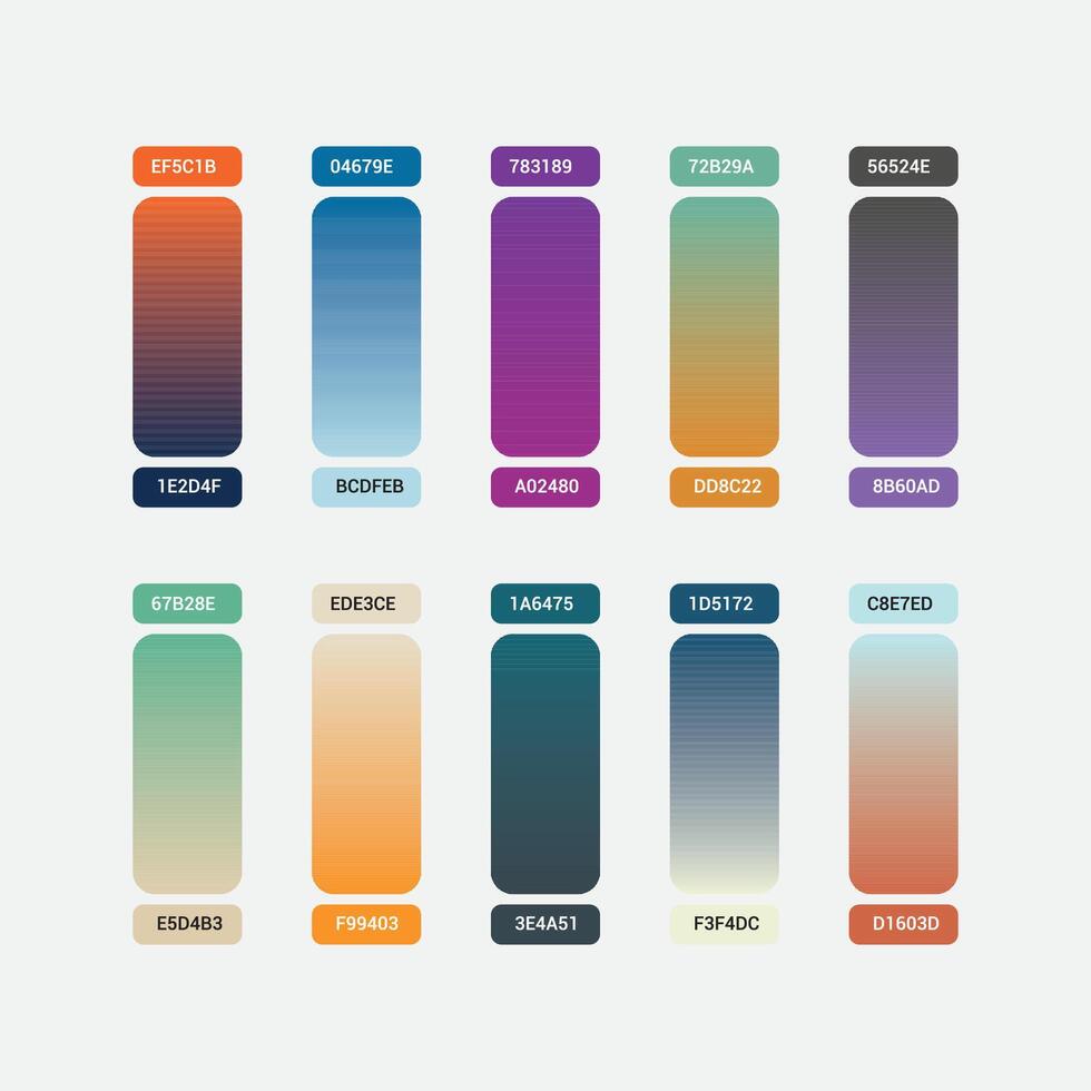 Collection of colorful smooth gradient background vector