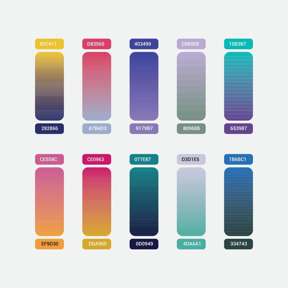 Gradient futuristic colors samples vector