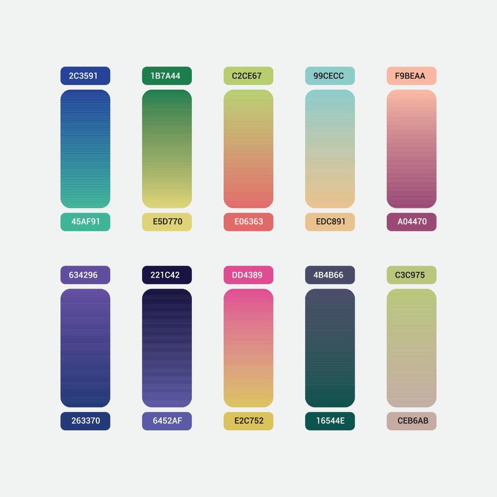 Flat gradient color swatches vector