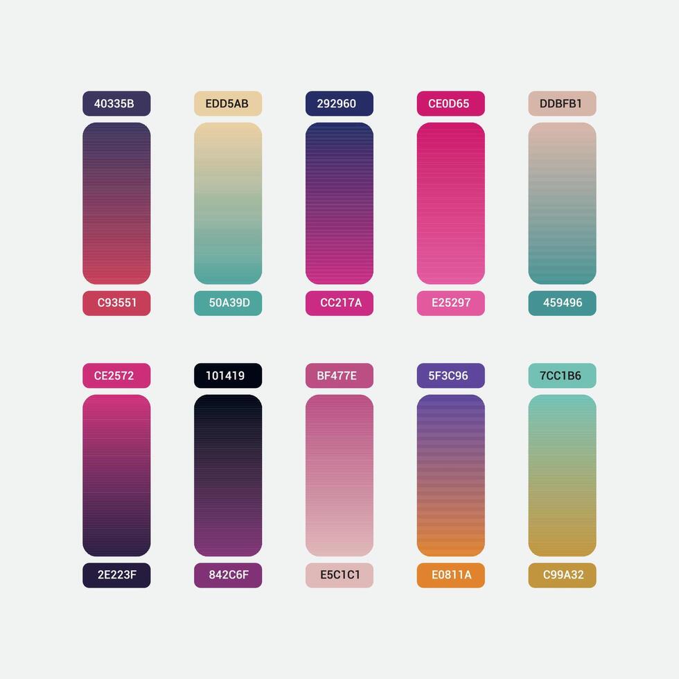 Colorful set of gradients palette vector