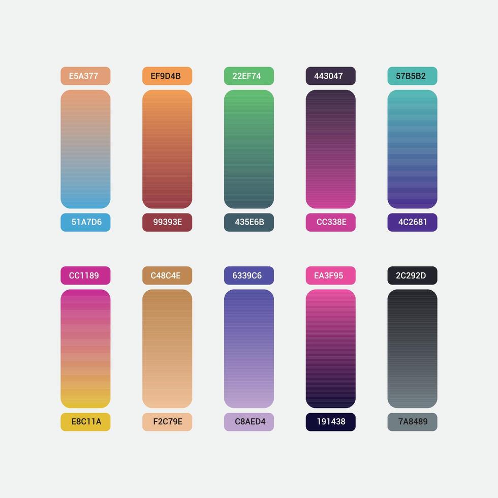Colorful gradient palette set vector