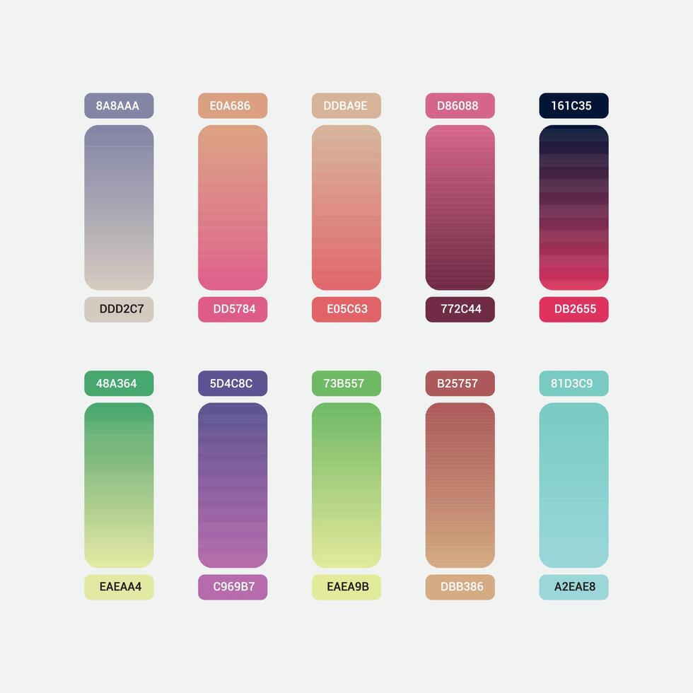 Colorful gradient swatches set for background vector