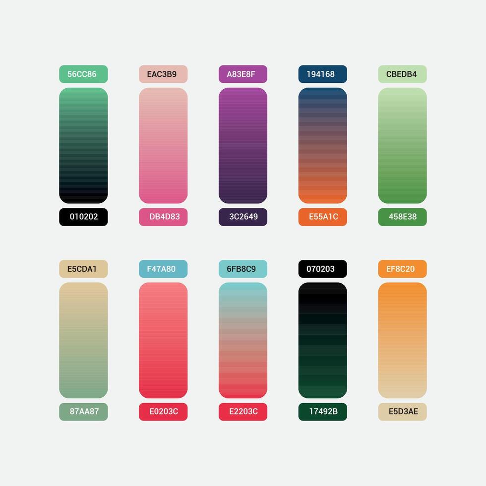 Set of gradients, modern combinations of colors vector