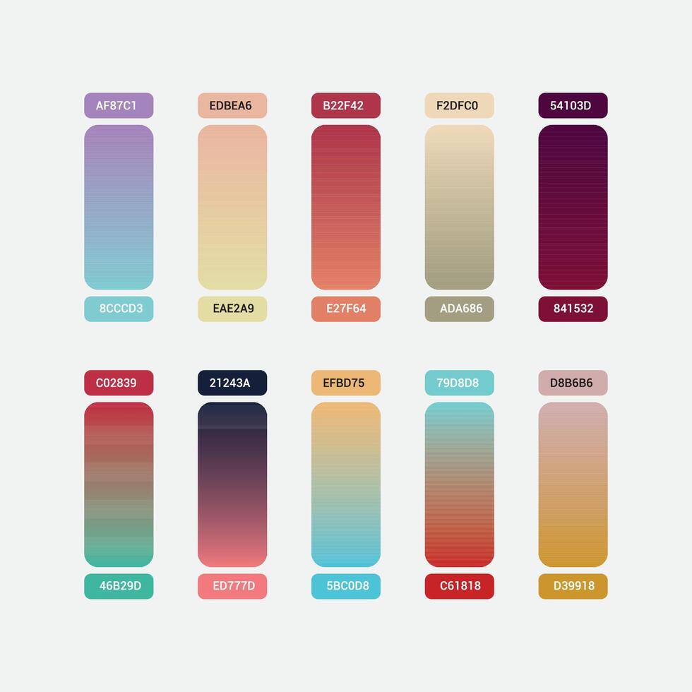 Collection of colorful modern gradient background for graphic design vector