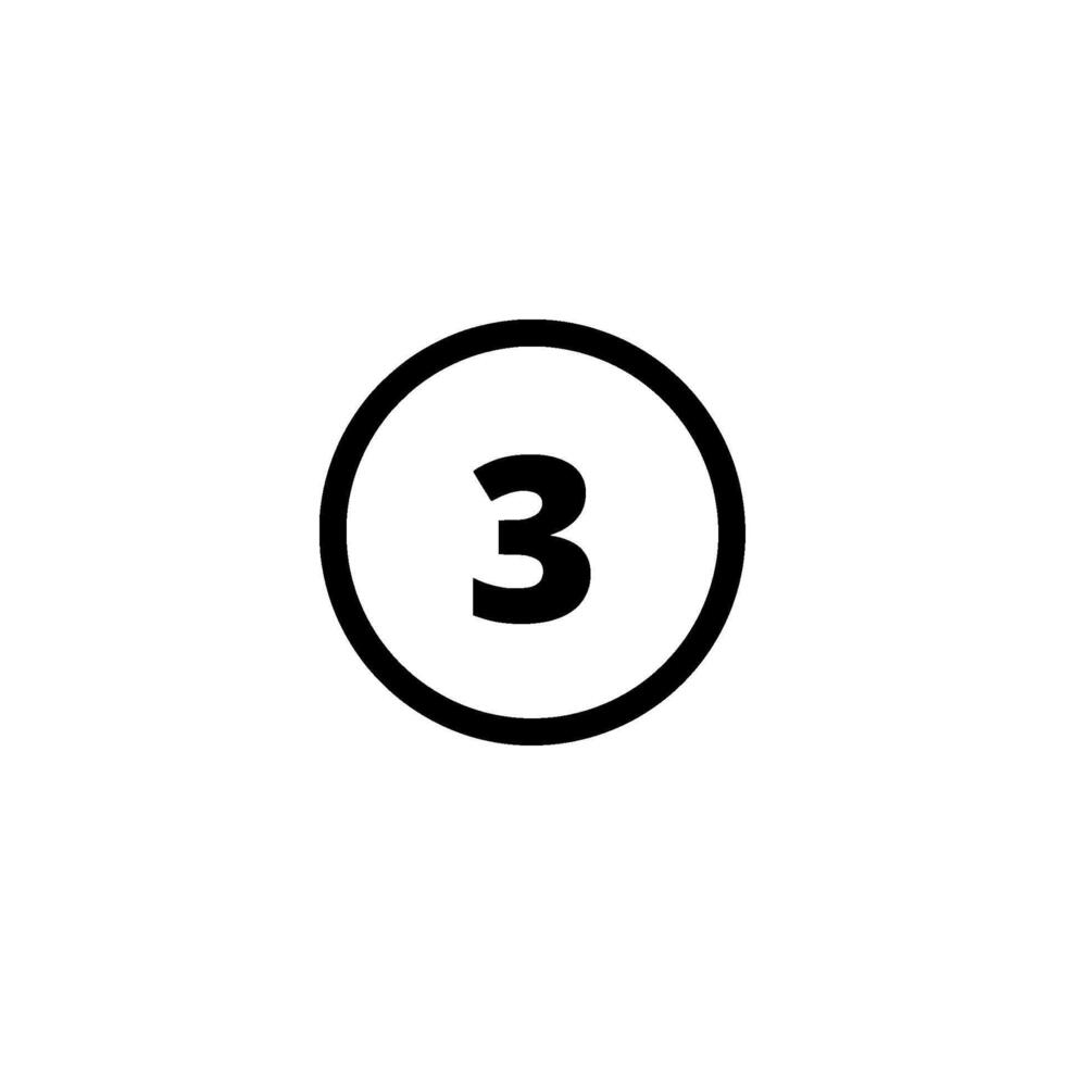 A black and white logo of a number three vector