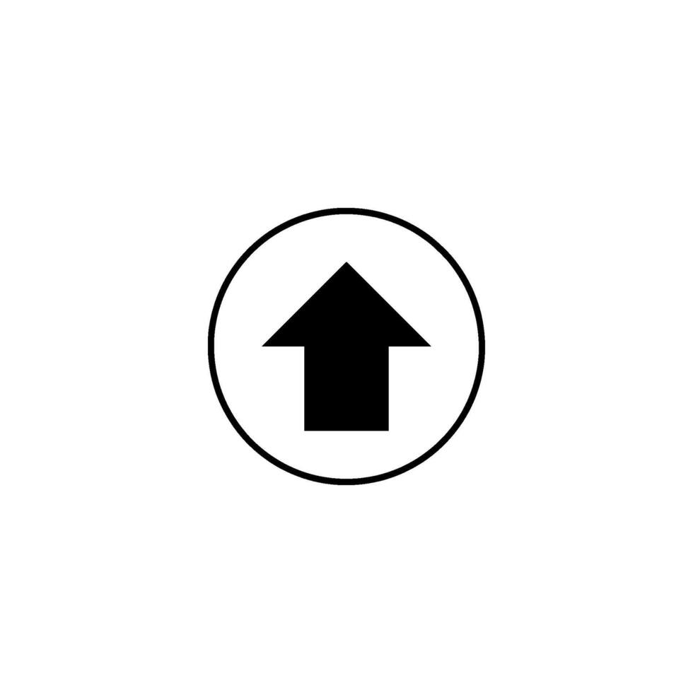 Up arrow icon in a circle on a white background vector