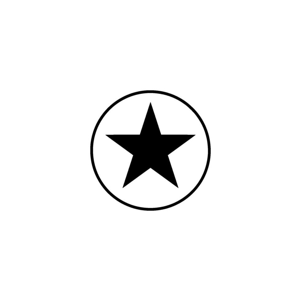A black and white star in a circle vector