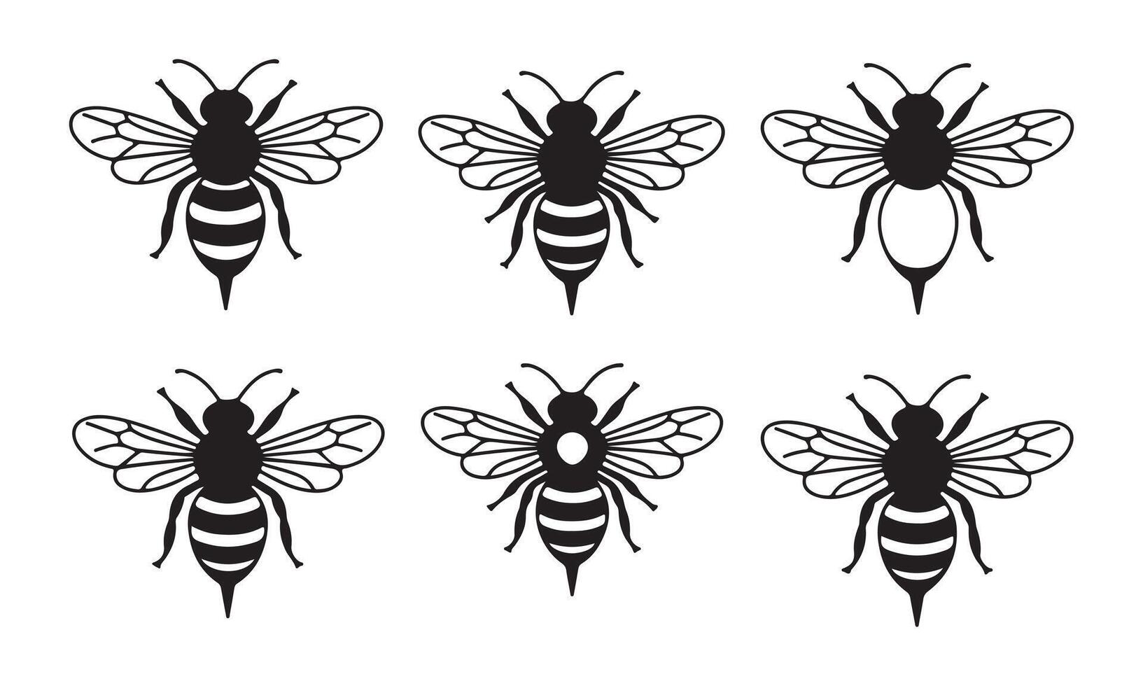 Bee icon set vector