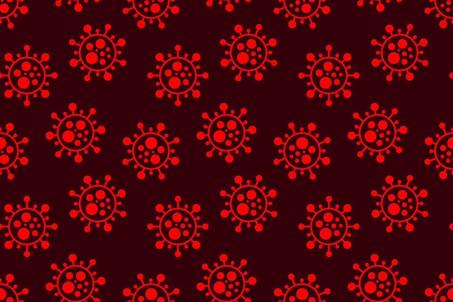 Red seamless virus pattern. Pandemic health danger background with abstract medical bacteria symbols. illustration for fabric, design, print, wallpaper, cover, covid concept vector