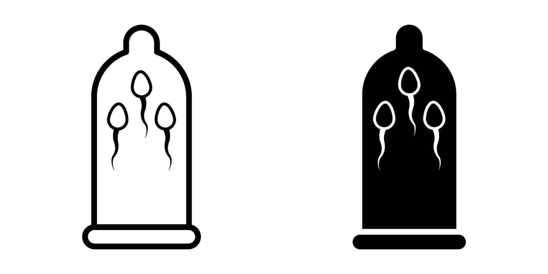 condom Icon set Symbol isolated white background. illustration. color editable. vector