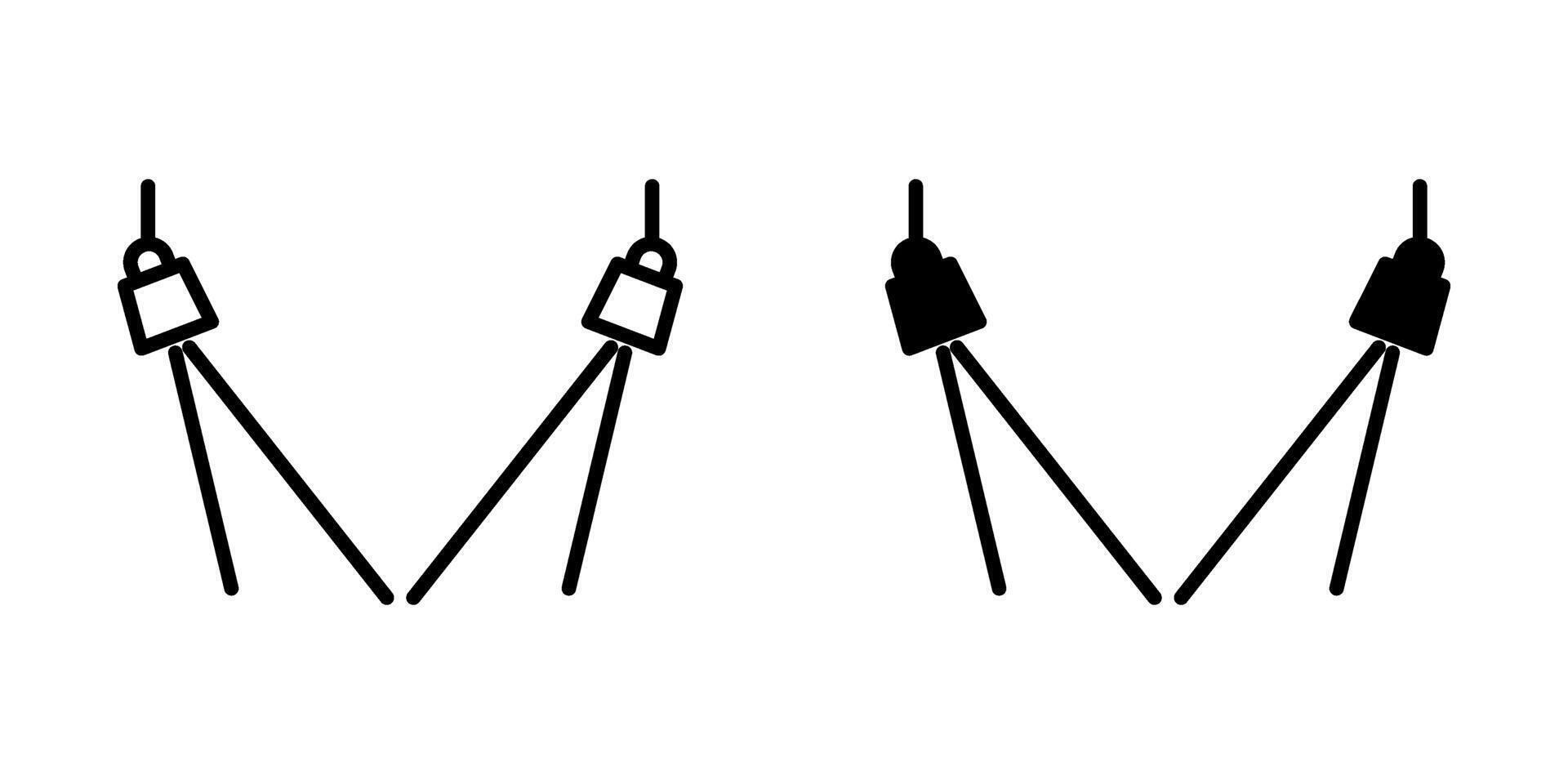 spotlights Icon set Symbol isolated white background. illustration. color editable. vector