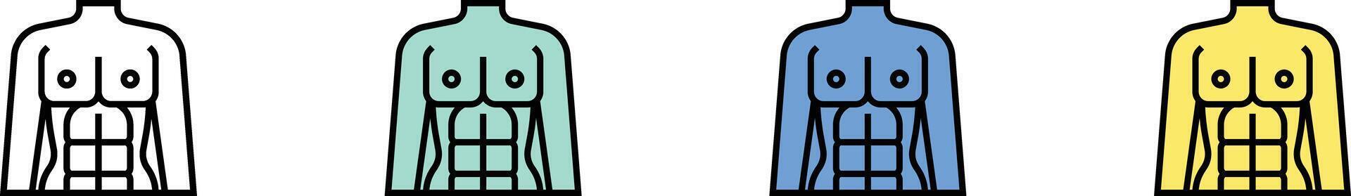 abdomen icon. Outline, Green, Blue and Yellow Style Design Isolated On White Background vector
