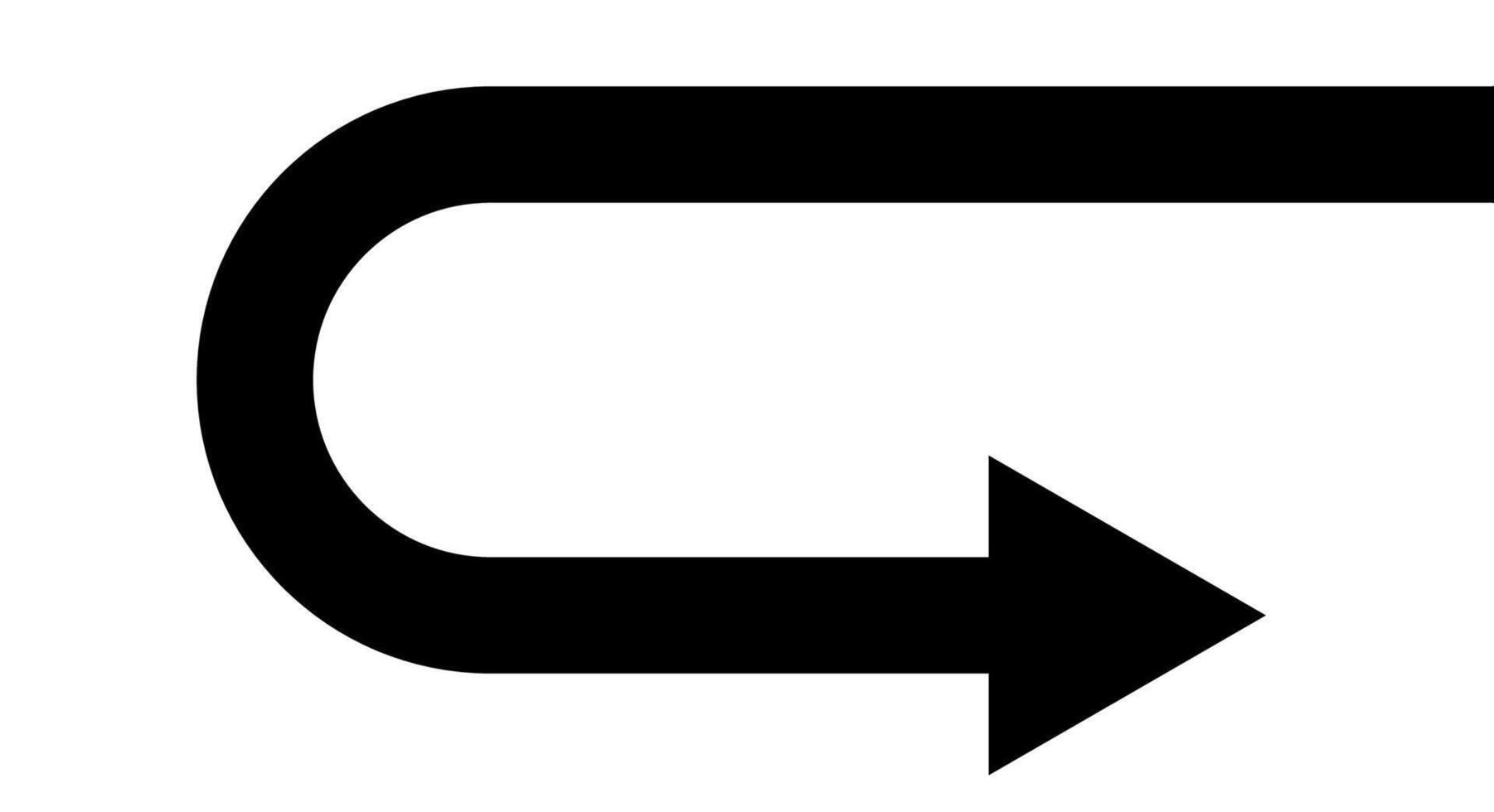 U-Turn Arrow Traffic Road Symbol vector