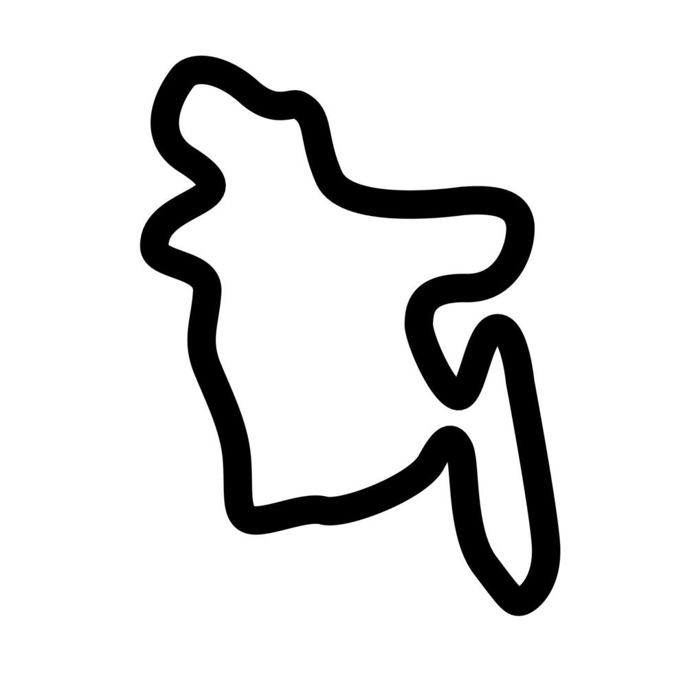 Bangladesh Map in Black Silhouette with Minimalist Design vector